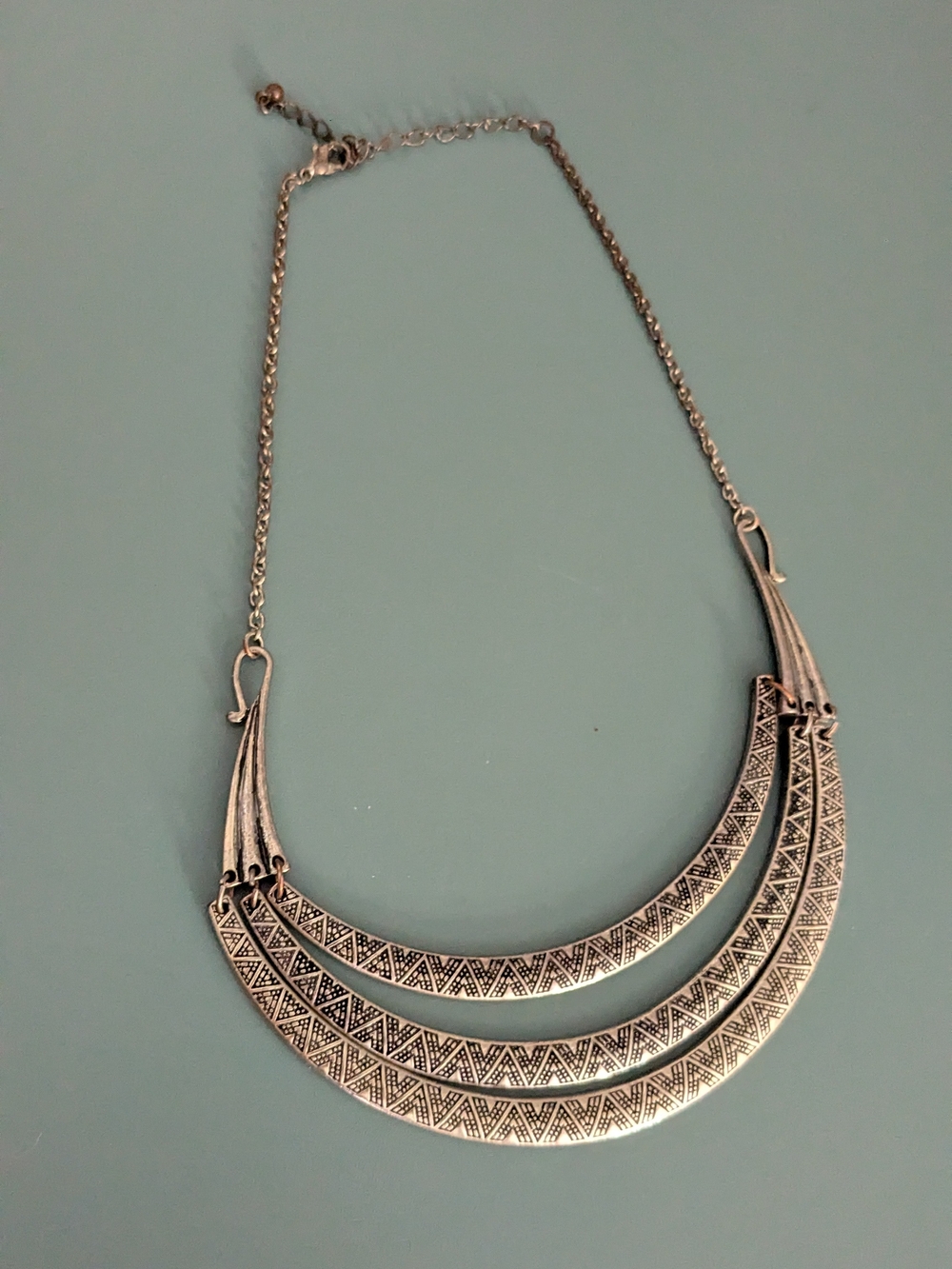 Grecian Geometric Pendant Collar Necklace